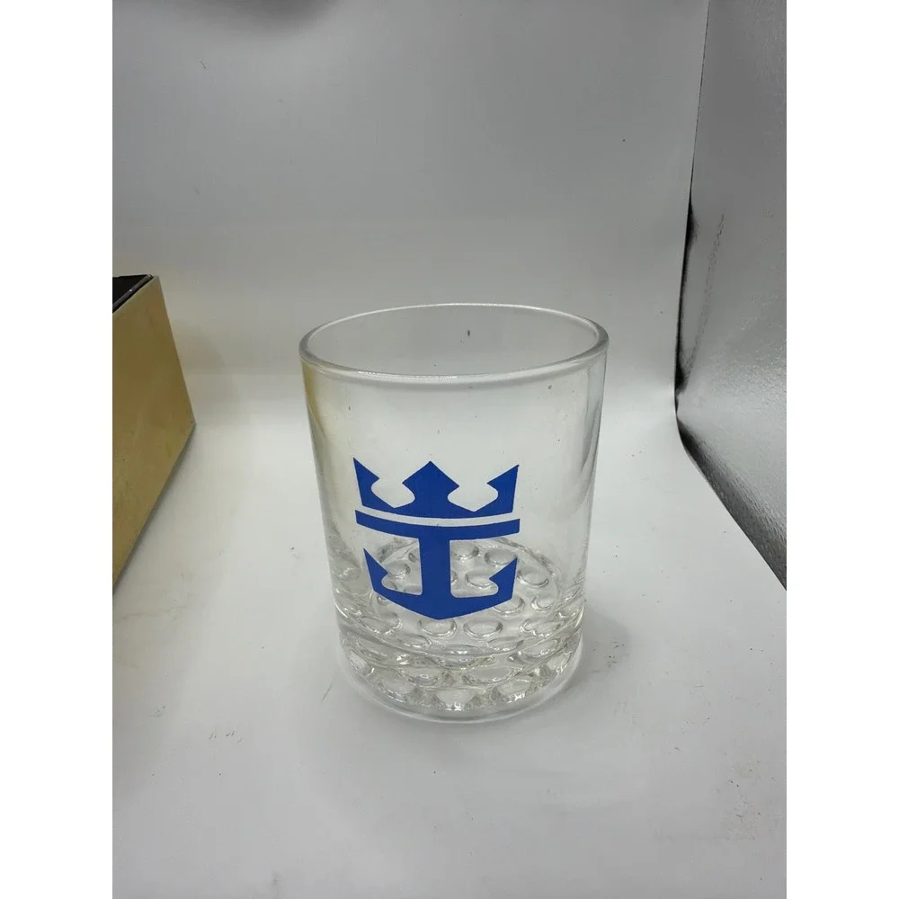 Royal Caribbean International Rocks Glasses Set of 4‎ Blue Crown Anchor 3.25